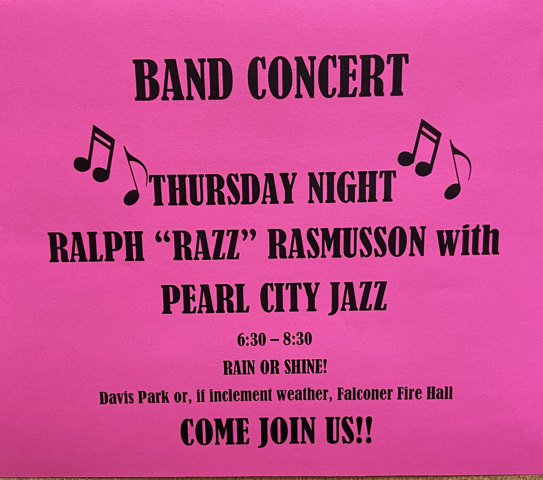 Thursday Concert to be held at Fire Hall