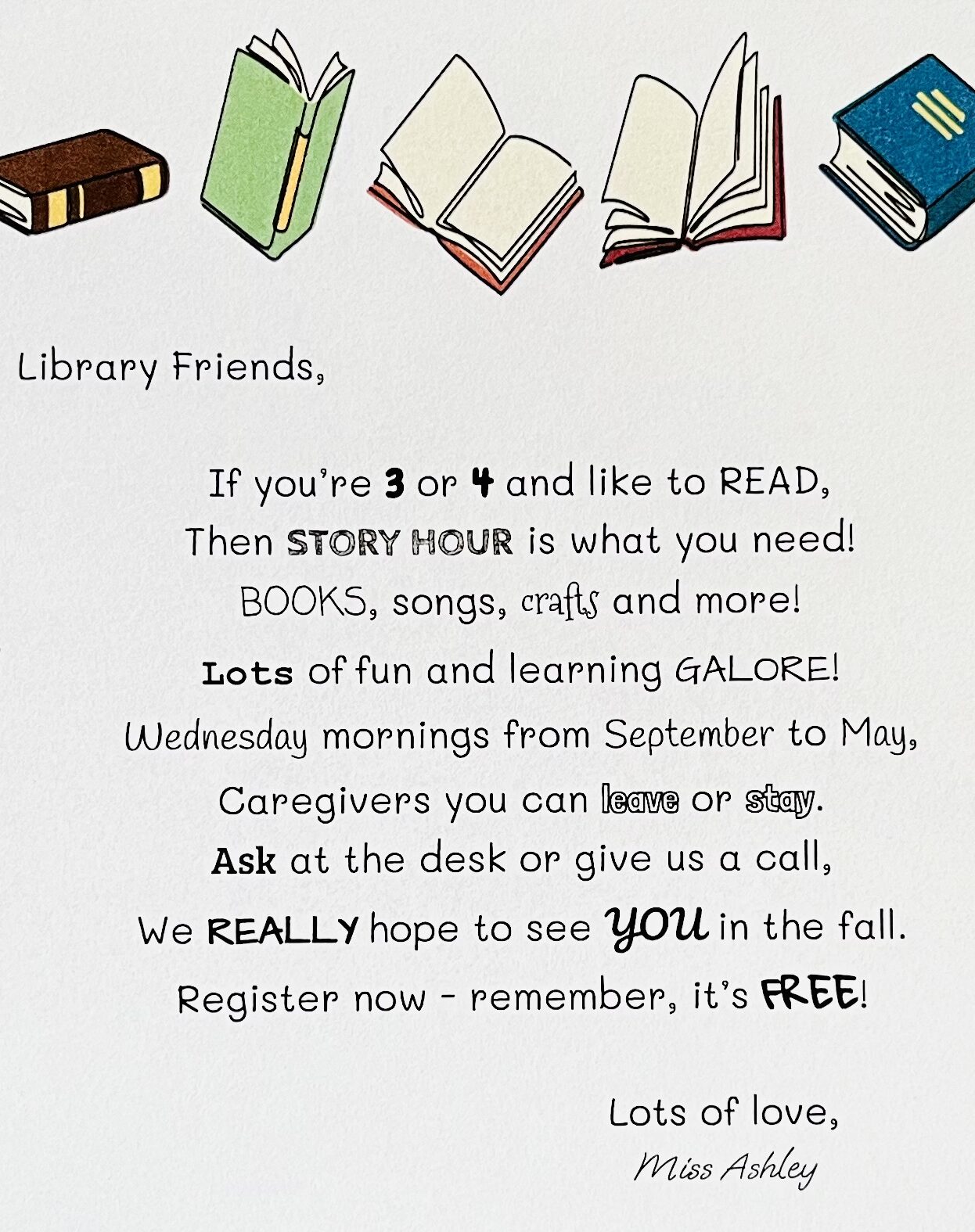 Story Hour is Coming!